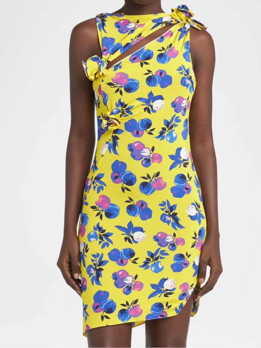 Coperni Asymmetric Flower Mini Dress in Yellow Apples SOLD OUT NWT S - Picture 5 of 6